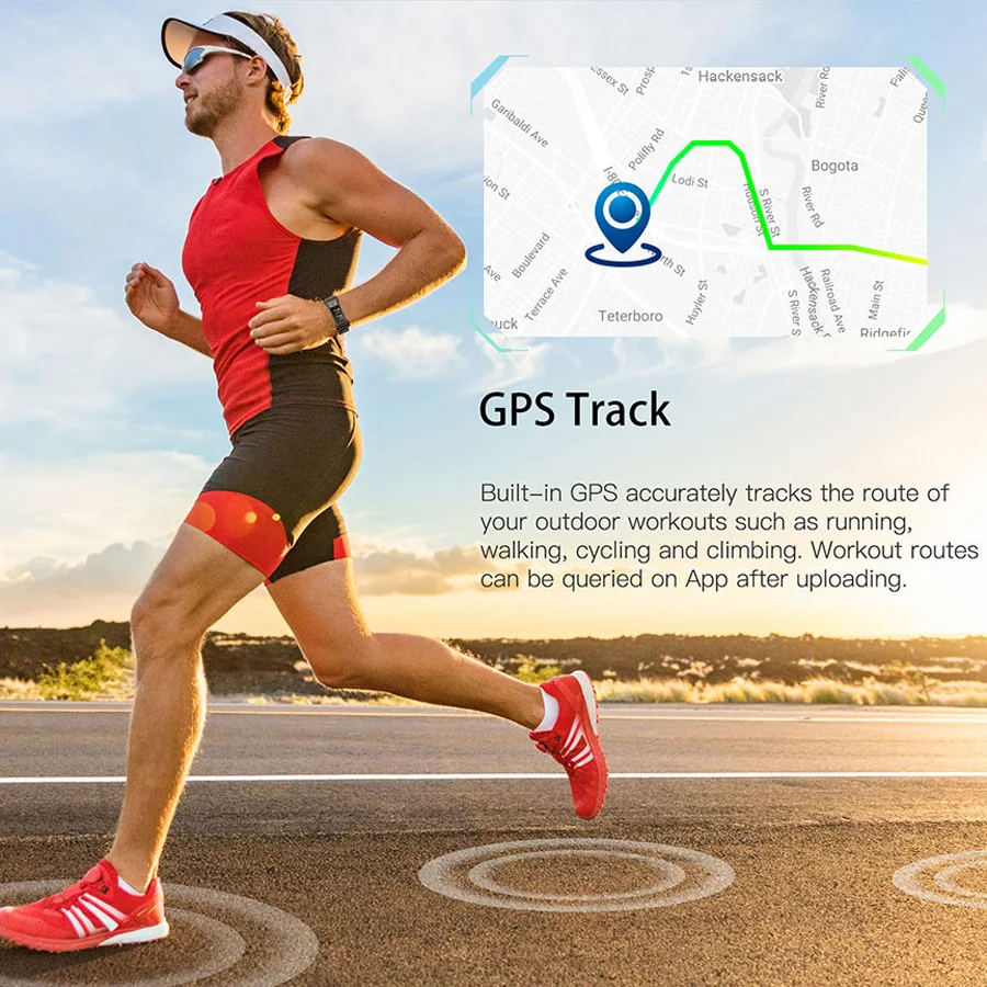 Gps смарт-браслет KR03 IP68 водонепроницаемый 0,96 Inch монитор сердечного ритма напоминания о двигательной активности Мода Смарт-браслет