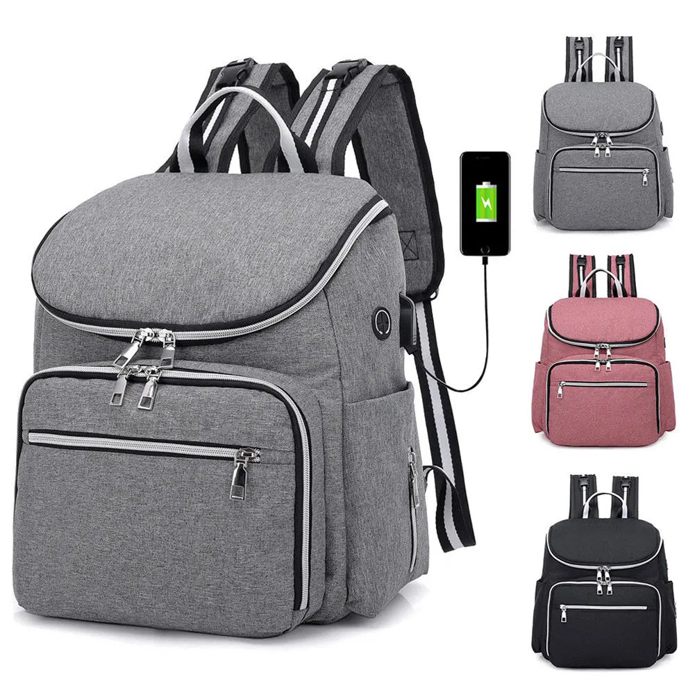 Большой емкости Мягкий подгузник сумка USB/наушники порт детские подгузники многофункциональный дорожный рюкзак держатель бутылки