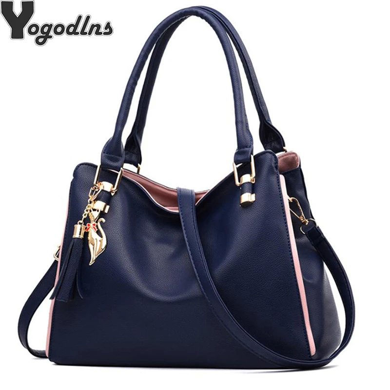 Women Messenger Tide Top Handle Bag Girls Simple Shoulder Bags Women Handbags Lady Totes,Blue 