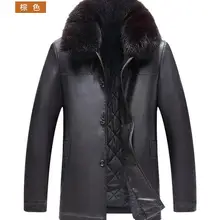 M-3XL, хит, зимняя мужская новая модная теплая куртка с лисьим воротником, хлопковая стеганая куртка, пальто