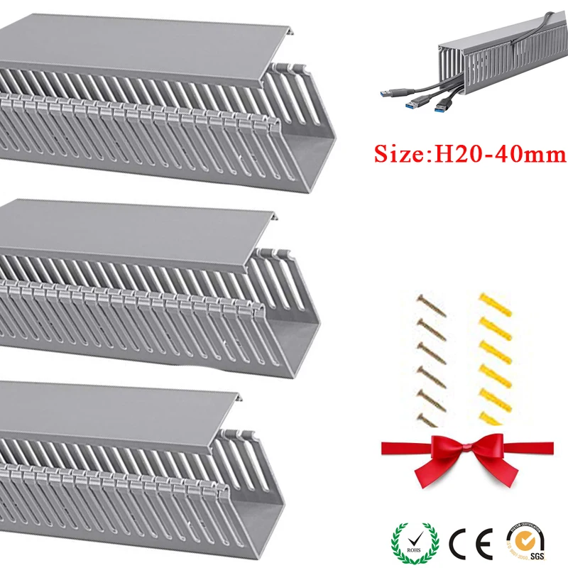 

Open Slot Wiring Cable Raceway Duct with Cover Lid Horizontal Finger Duct Rack Cable Management Panel Cable Duct Rack Cable Org