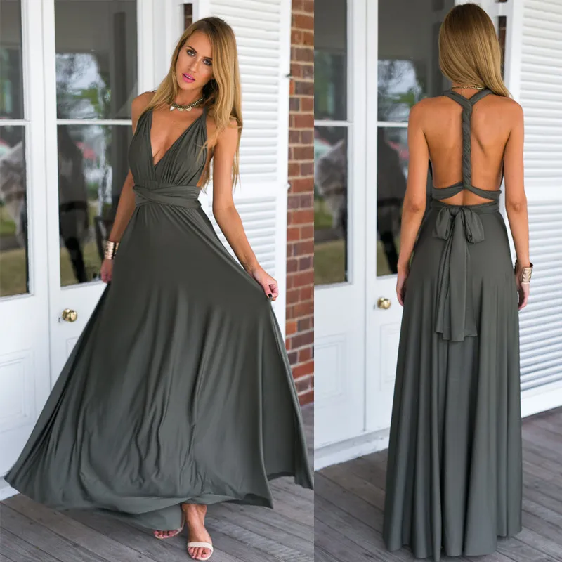 2016 Summer Y Women Peach Infinity Maxi Wrap Dress Long Gown 2016 Summer Y Women Peach Infinity Maxi Wrap Dress Long Gown Multiway Bridesmaids Convertible Robe Longue Femme In Dresses From S