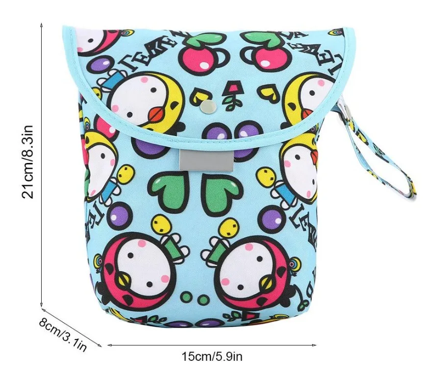 40x70 см большой висячий влажный/сухой мешок для подгузников водонепроницаемая многоразовая полотняная пеленка Вставки подгузник хранение белья сумка с двумя молниями - Цвет: Blue- 21cm