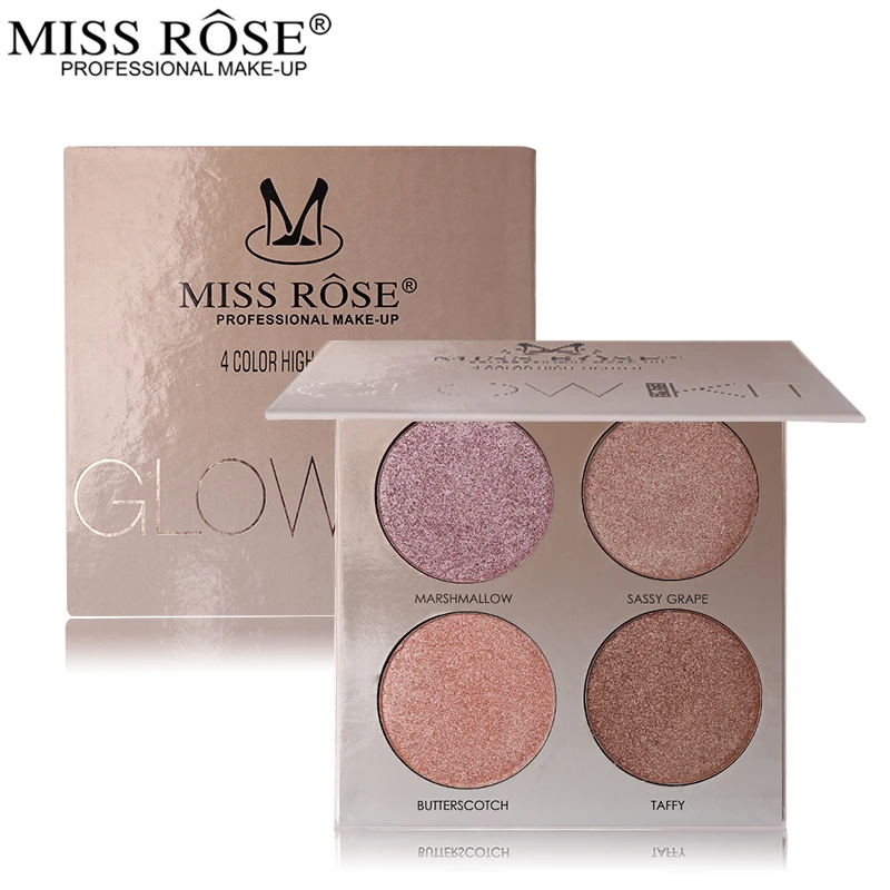 Miss Rose, профессиональный набор для свечения, бронзатор и хайлайтер, набор для макияжа, контур лица, палитра, блестящий золотой Шиммер, пудра
