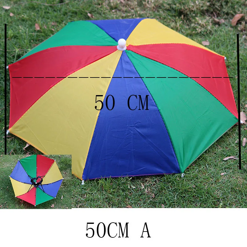 YADA Outdoor Umbrella Hat Novelty Foldable Sun&Rainy Day Hands Free Rainbow Folding & Waterproof Multicolor Hat Cap Stock YS0018 umbrella hat