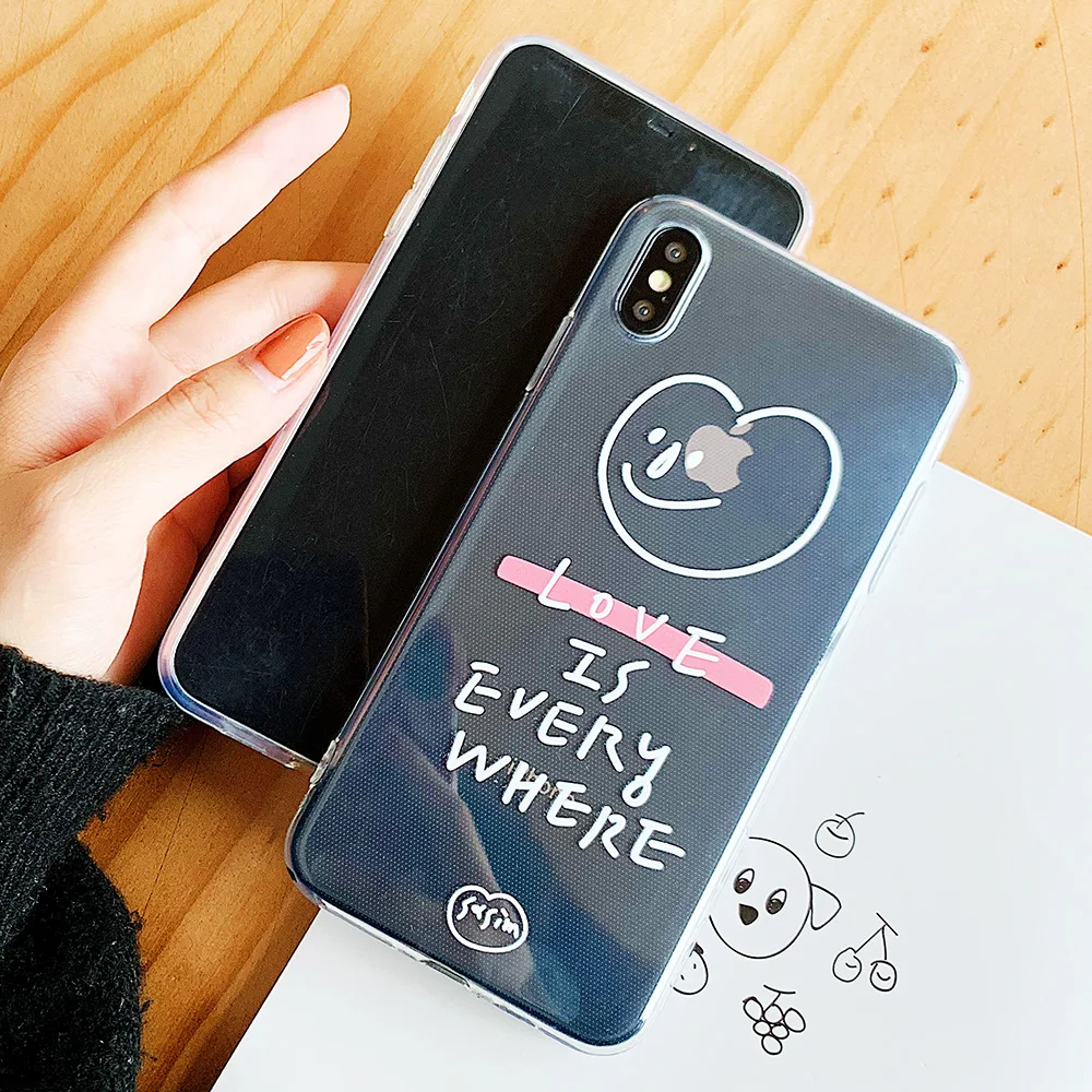 KIPX1103_3_JONSNOW Phone Case For iPhone 6S 7 8 Plus Love Pattern Clear Soft Silicone Cover Cases for iPhone X XR XS Max Capa Fundas