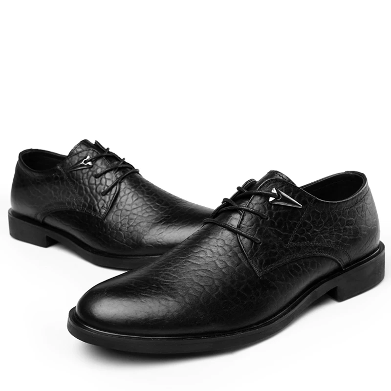 men Fashion genuine Leather shoes Men business Dress Shoes Oxfords Shoes For Men Lace Up Designer Luxury Men Formal Shoes p4