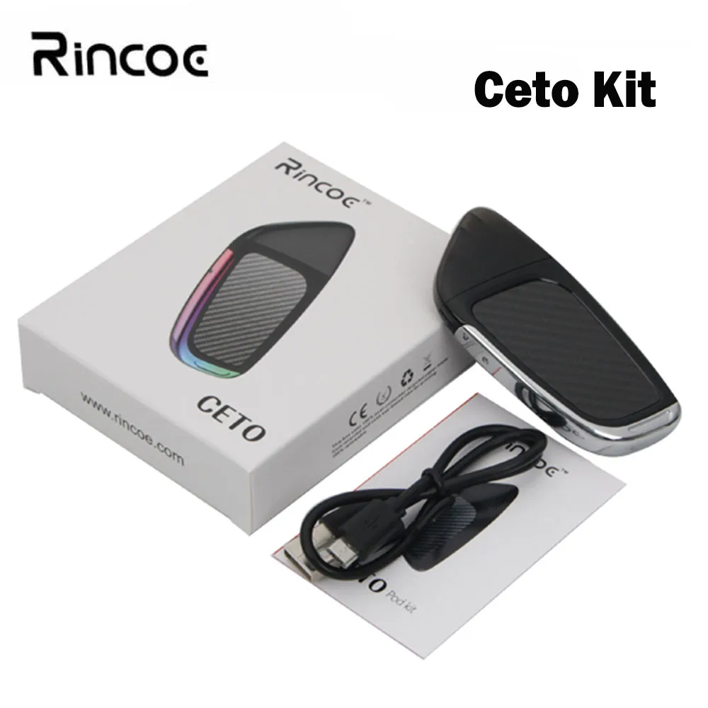 Оригинальная система Rincoe Ceto Vape Pod с аккумулятором 370 мАч 2 мл картридж все в одном