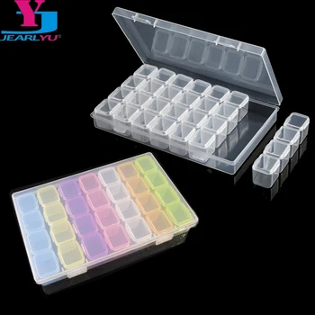

1pcs 28 Grid Nail Art Pro Empty Beauty Acrylic Colorful Clear Box Storage Container Organizer Case Jewelry Manicure Unha Tools