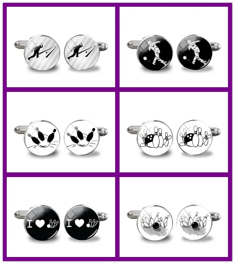 

2018 New Bowling Cufflinks Male Cufflinks For Wedding Bowling Ball Handmade Accessory Bowling Cufflinks Anniversary Present