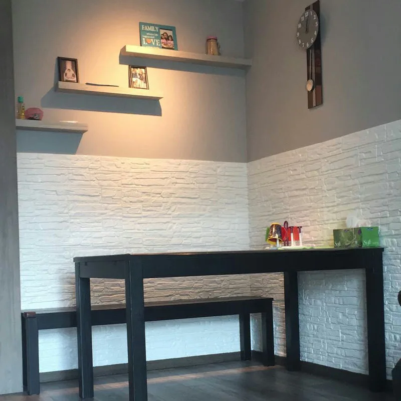 

60*60cm 3D Brick Wall Stickers Living Room DIY PE Foam Wallpaper Panels Room Decal Stone Decoration Embossed Wallpapers Poster