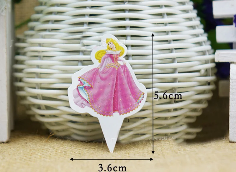 100pcs Disney Princess Snow white Cinderella Belle Paper Cupcake topper for cake decoration birthday wedding party suppliers