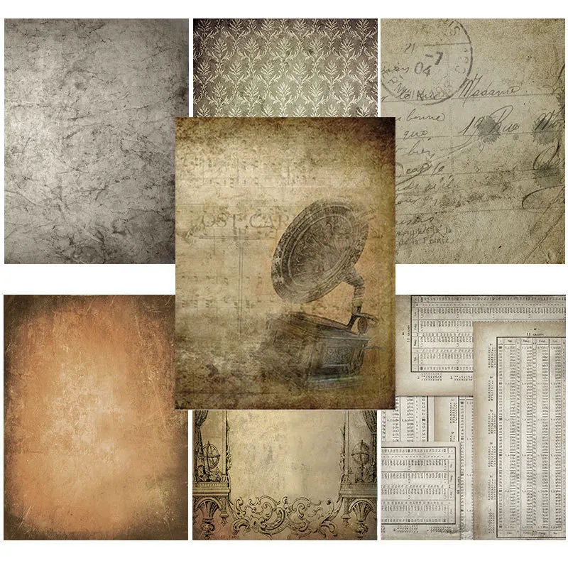 

ZFPARTY 14pcs Single-side Printed Vintage Background paper creative papercraft art paper handmade scrapbooking kit set book