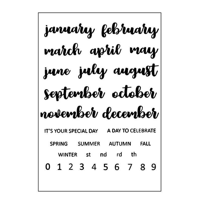 

The New Year Month Silicone Clear Stamps/Seal For DIY Scrapbooking Decorative Card Making Craft Fun Decoration Supplies