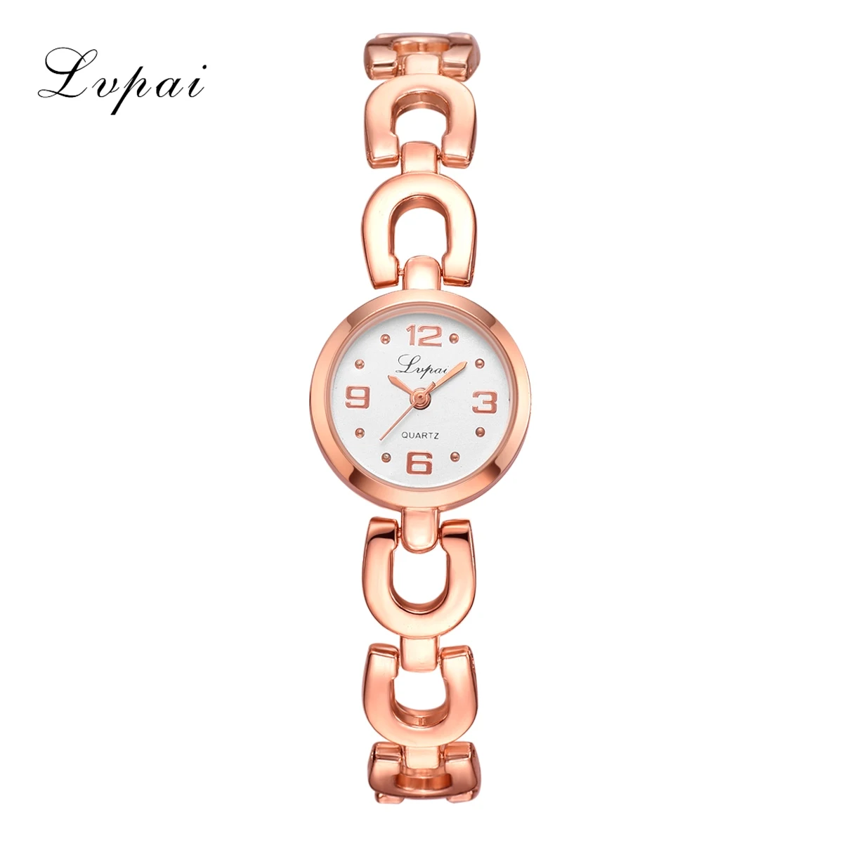 Lvpai Лидирующий бренд часы женские модные роскошные часы женские часы браслет простые кварцевые наручные часы ЖЕНСКИЕ НАРЯДНЫЕ часы - Цвет: Gold White