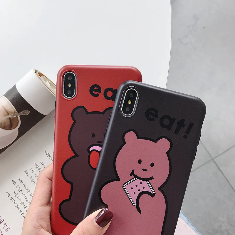 Милый чехол для телефона с медведем для пары iphone 7 8 x xs max xr матовый Мягкий силикон Конфета чехол для iphone apple печенья медведь 6 6s 7 8 plus Милый чехол для телефона с медведем для пары iphone 7 8 x xs max xr матовый Мягкий силикон Конфета чехол для iphone apple печенья медведь 6 6s 7 8 plus