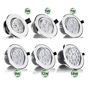 

Super Bright CREE 3W 5W 7W 9W 12W 15W LED Ceiling Downlight led Downlight Recessed Spot Light for Home Lighting AC85-265V