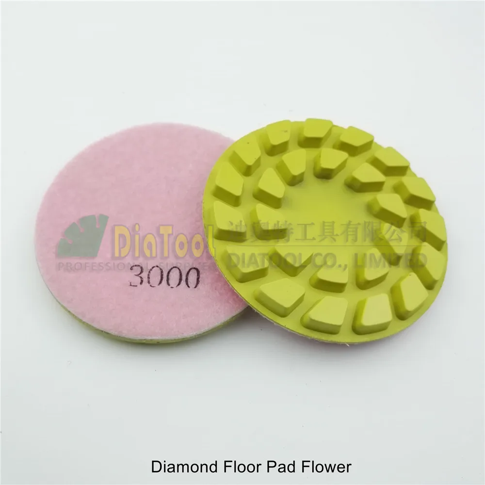 SHDIATOOL 9pcs 100mm #3000 diamond floor sanding disc Flower type 4" Resin bond diamond floor renew polishing pads