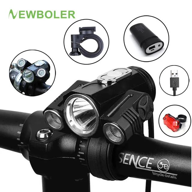 

Bicycle Light Adjust Angle Bike LED Front T6 Flashlight USB Rechargeable Battery 10000LM Cycling Lamp Bike Accessories