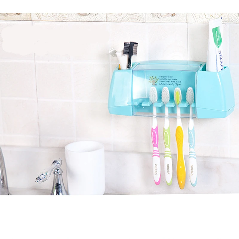 الحمام المنتج الغبار واقية 5 فرشاة الأسنان حامل رفوف مع 2 متعددة الوظائف شعرية ل فرشاة مخزن للمكياج