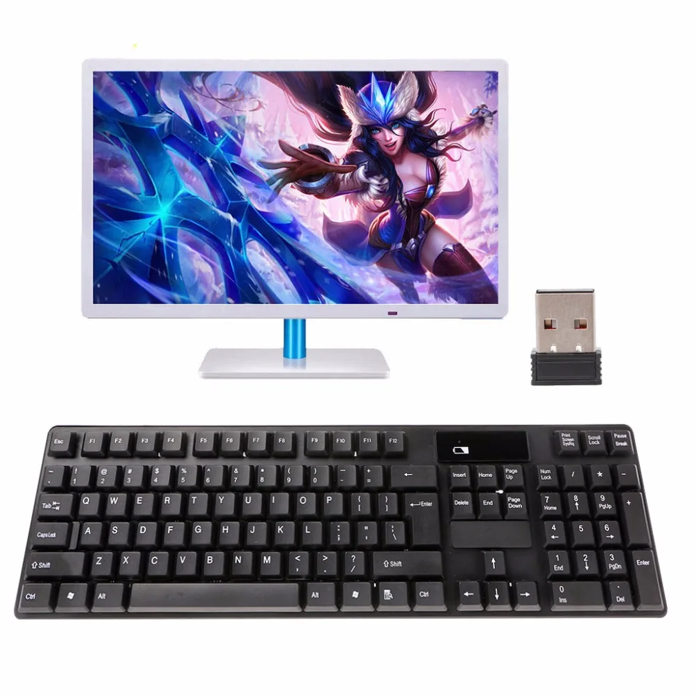 

USB1.1/2.0 2.4GHz Wireless Keyboard Optical Mouse Combo Kit For Laptop Desktop Computer