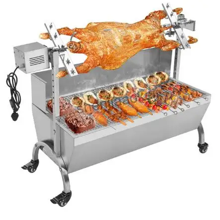Electric Barbecue Grill Stainless Steel Bbq Charcoal Pig Spit Electric Barbecue Grill Stainless Steel Bbq Charcoal Pig Spit Roaster Rotisserie Barbeque Machine Multifunctional 1pc