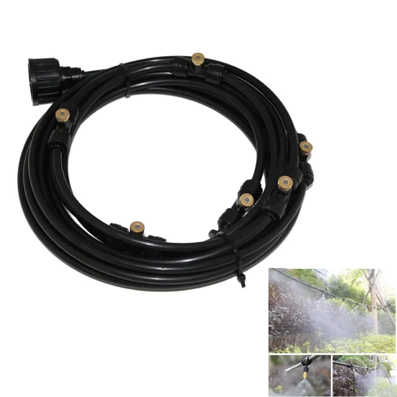 

Misting Cooling System Kit for Greenhouse Garden Patio Waterring Irrigation Mister Line 6M System Outdoor Tool