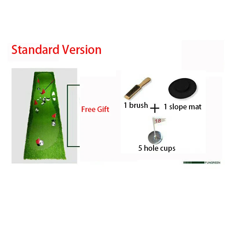 Новый FUNGREEN Гольф 5 отверстий положить зеленый 75x300 см для тренировок в помещении и на улице клюшки коврики интересная практика подкладка для