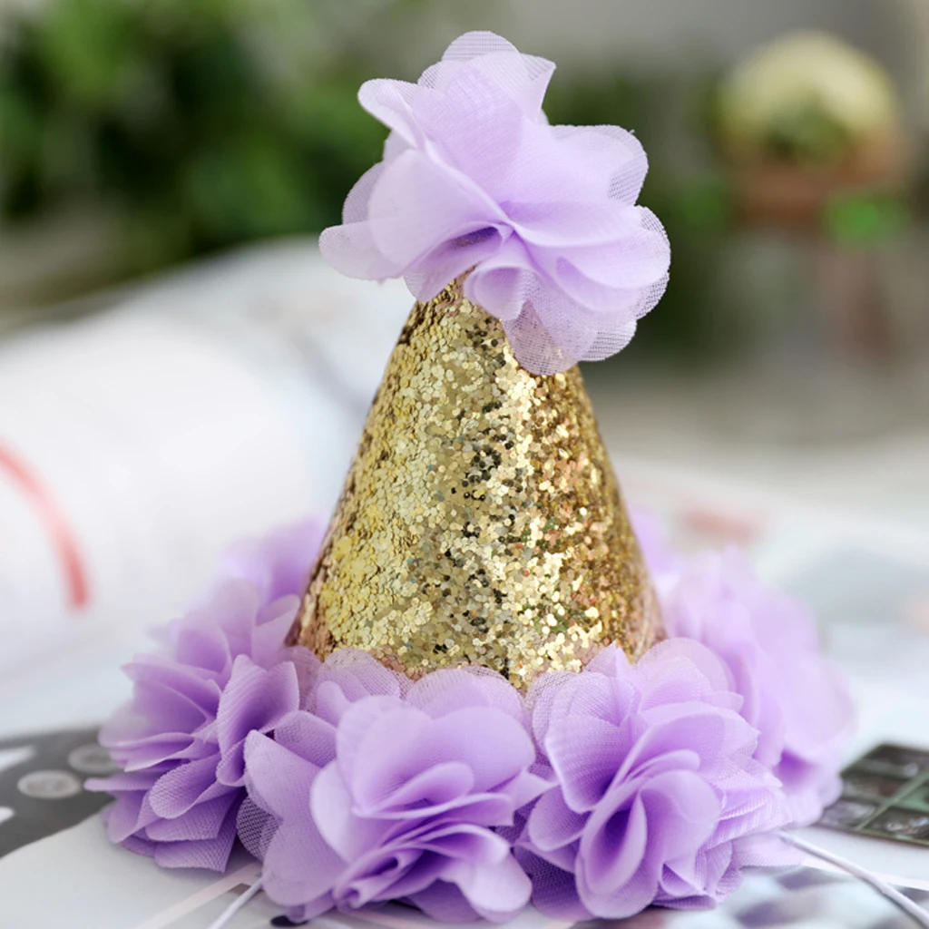 MagiDeal Kid 1st Birthday Flower Hats Cap Crown Prince Princess Comfortable Cap Headwear Photography Prop Holiday DIY Decoration