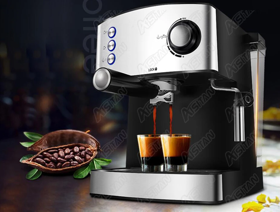KA6823 muti-function full-automatic italy type coffee espresso maker machine with high pressure bean grinding steam for home use