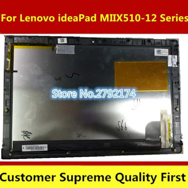 12''LED lcd экран сенсорный дигитайзер сборка для lenovo ideaPad MIIX 510-12 серия miix 510-12isk miix 510 12 с рамкой