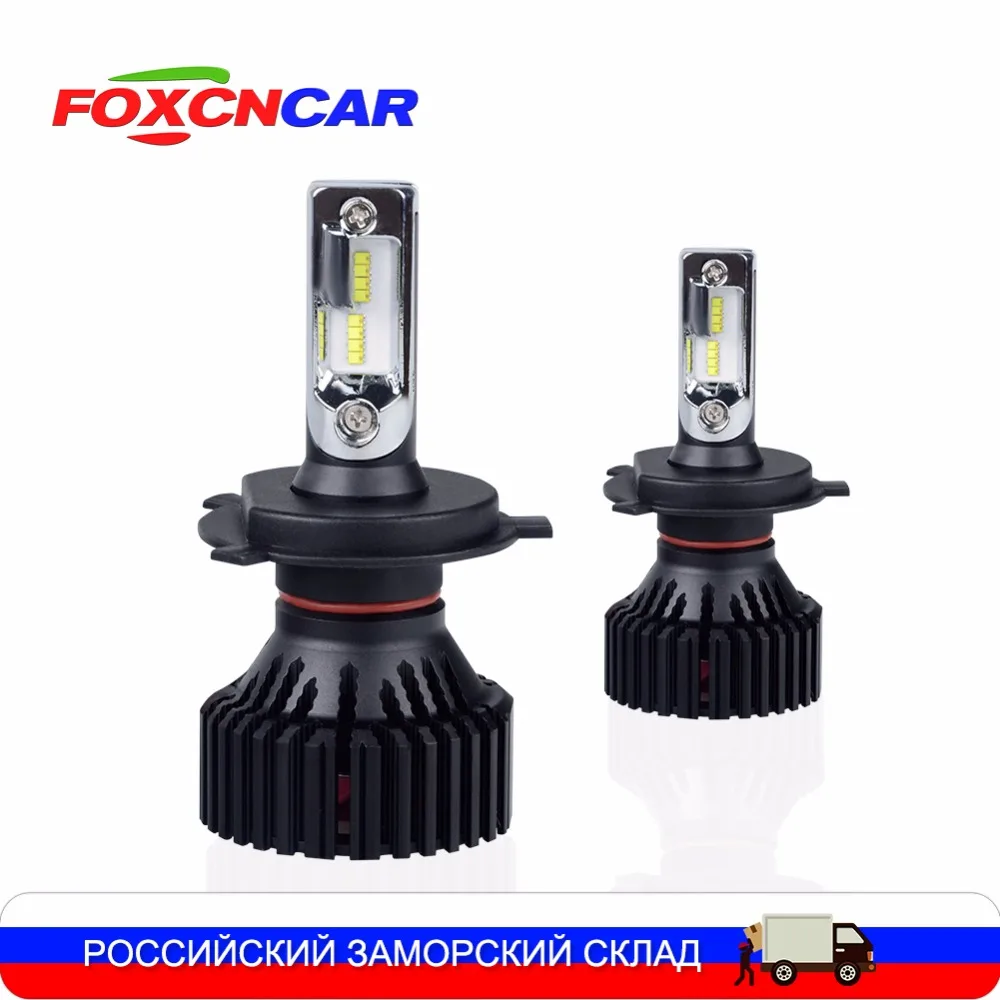Foxcncar H4 H7 светодиодная лампа для фар LED ampoule HB3 H11 9005 9006 Voiture Phares 60 Вт 8000LM ZES