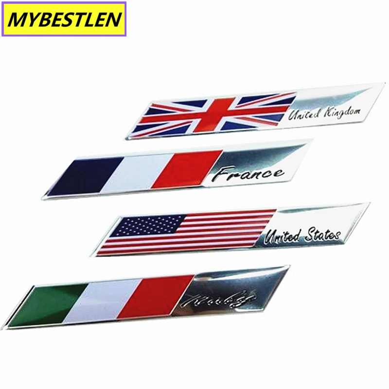 

GR-F1 2017 New 3D Aluminum Flag sticker accessories For VW/mazda/audi/hyundai/opel/skoda/ford LADA Renault car styling