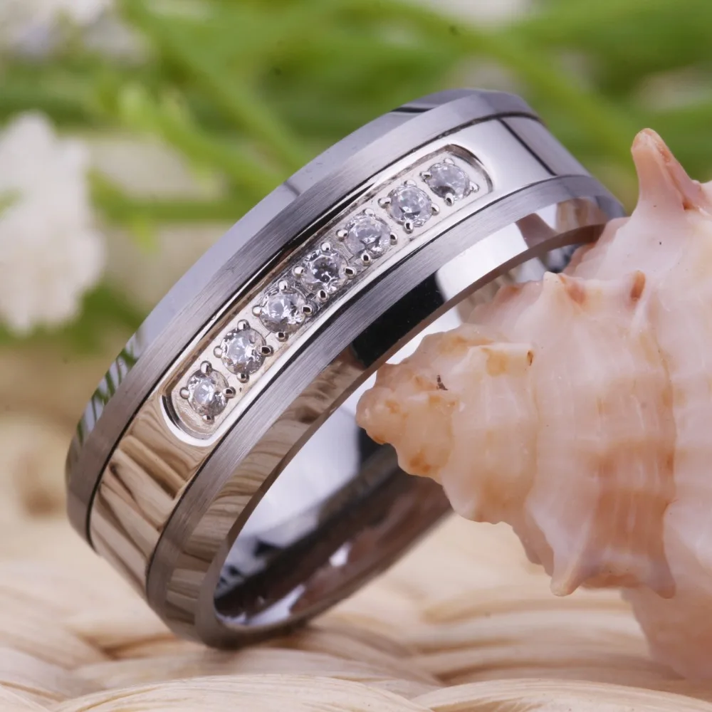 Свадебные Кольца для женщин, Классические обручальные кольца, обручальные кольца, трендовые вольфрамовые кольца для влюбленных, юбилейные вечерние кольца