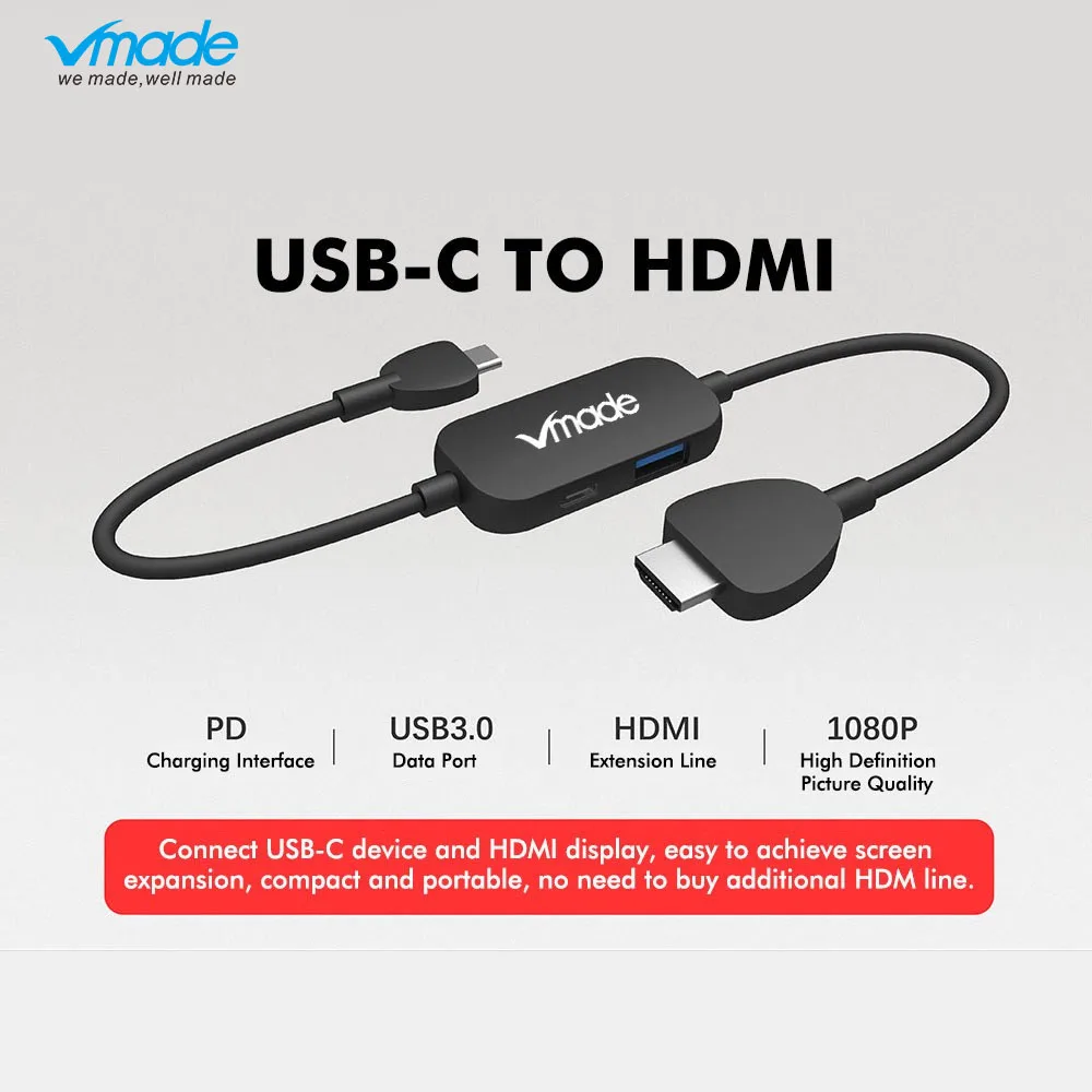 

vmade USB HUB Type C to USB 3.0/HDMI/PD Charging for MacBook Samsung Galaxy S9/S8 Huawei P20 Pro Thunderbolt 3 Mate Type C HUB