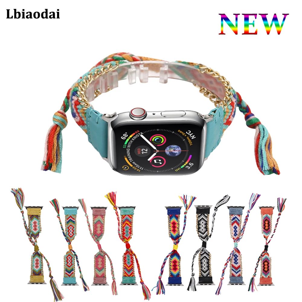 

Woven Rope watch strap for apple watch band 42mm 38mm 44mm 40mm iwatch series 4/3/2/1 replacement watchband bracelet wrist belt