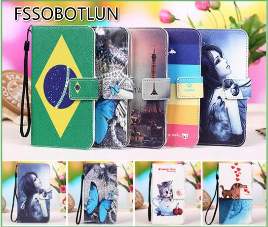 

Explay Air/ Explay Phantom/ 4Game/Explay Neo/ Explay Rio Painting Patterns Stand Wallet Card Slots Cover case+Lanyard gift