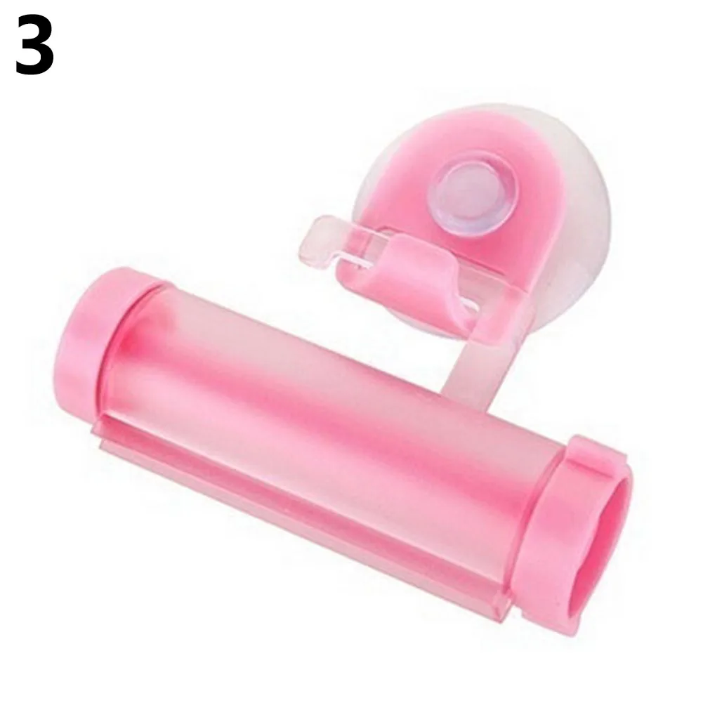 5 цветов, полезная пластиковая роликовая трубка, соковыжималка, зубная паста, легкий дозатор, держатель для ванной комнаты, стоматологический крем, аксессуары для ванной комнаты - Цвет: Розовый