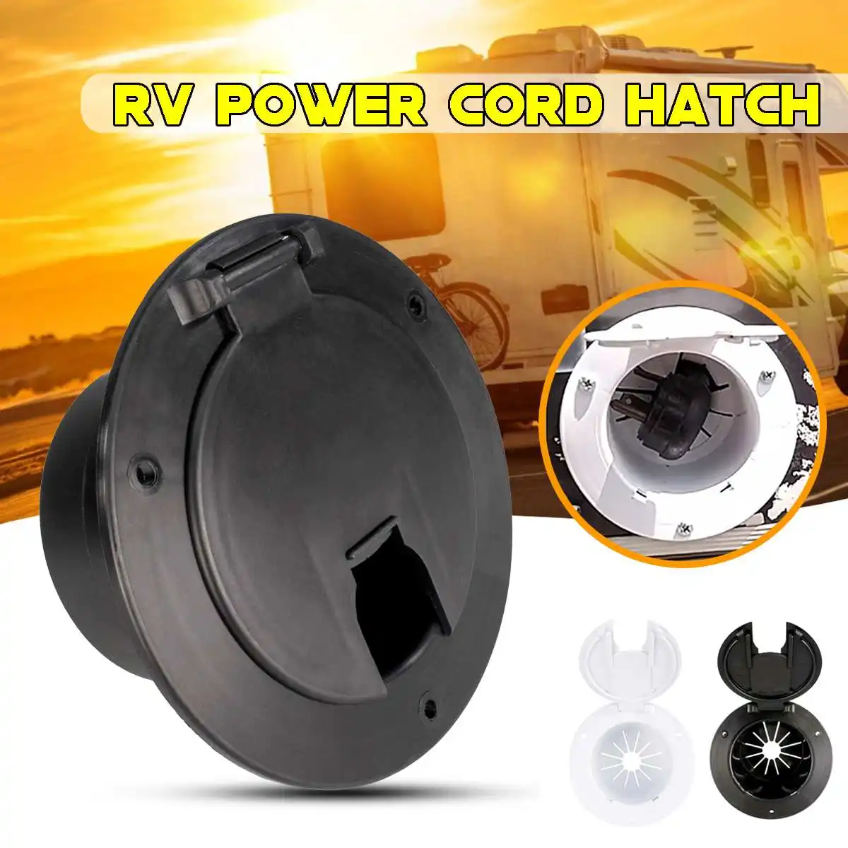 

RV Electric Power Cord Round Cable Hatch Camper' Car Cover Sun Fade Protected with UV Stabilizer PP Plastic Material Accessories