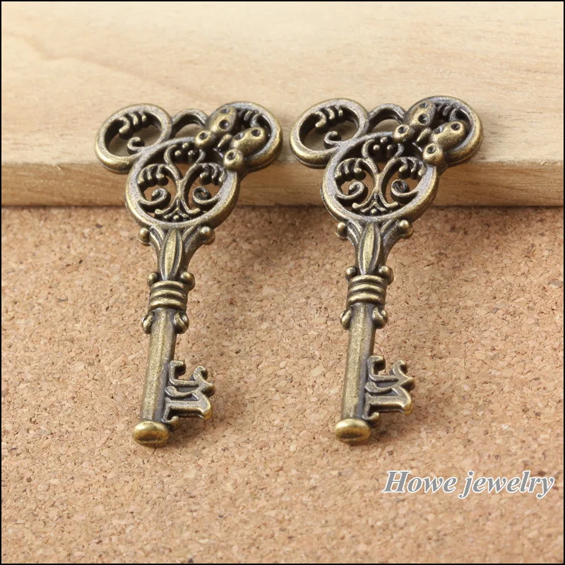 

15 pcs Vintage Charms Mouse type key Pendant Ancient bronze Fit Bracelets Necklace DIY Metal Jewelry Making A023