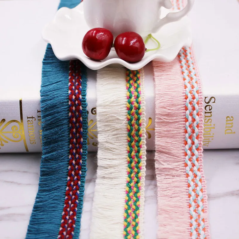 

10 Yards/lot Ethnic Tassel Fringe Colorful Tassel Trim for Apparels Hats Bags Shoes Diy Hairband Decoration Diy Sewing Materials