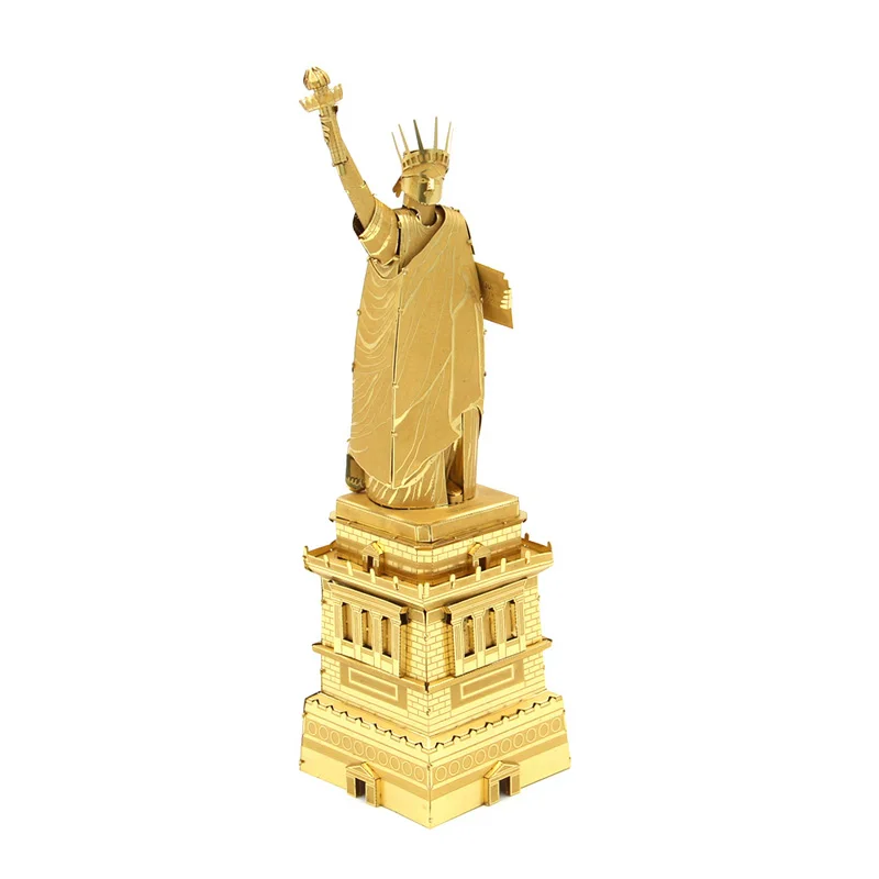 America Statue of Liberty Architectural Building DIY laser cutting Jigsaw puzzle model 3D Nano metal Puzzle Toys for adult Gift | Игрушки и