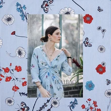 Ширина 140 см в деревенском стиле, в полоску, с принтом в виде бабочек, модные ботинки из плюша, с чистой хлопчатобумажной ткани для платья tissus au метр дешевые ткани DIY telas