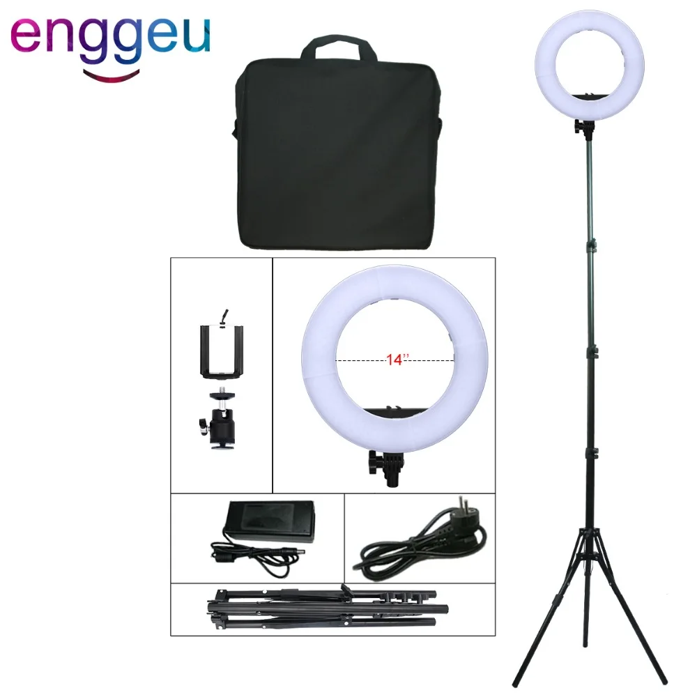 

Camera Photo Studio Phone Video 45W 180PCS LED Ring Light 3000/5500K Bicolor 14" Photography Dimmable Makeup selfie annular lamp