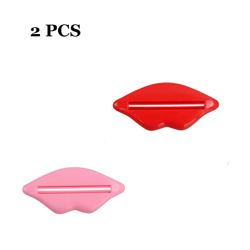 

2Pcs Top Sale Bathroom Lip Kiss Easy Press Tube Dispenser Toothpaste Cream Squeezer Gadget Home Tube Rolling Holder Ramdom Color