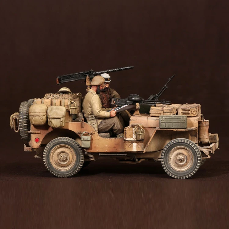 1/35 весы Неокрашенная Смола рисунок Jeep crew 2 Коллекция фигурок фигурка