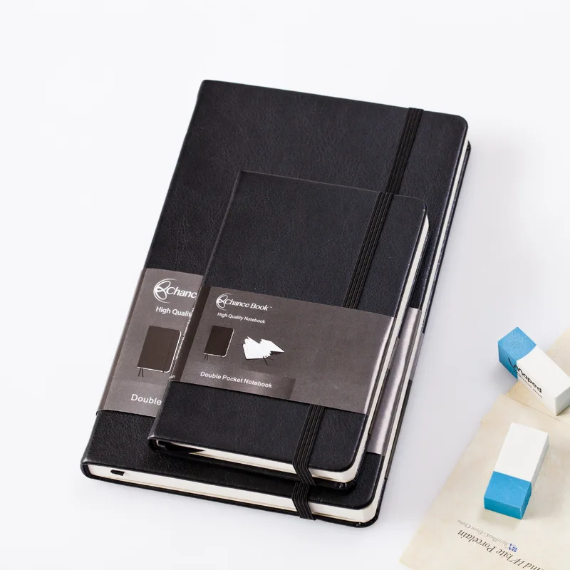 

A5 Black PU PlannerHard Cover Thickening Notepad Office School Supplies Conference Book Notebook Stationery