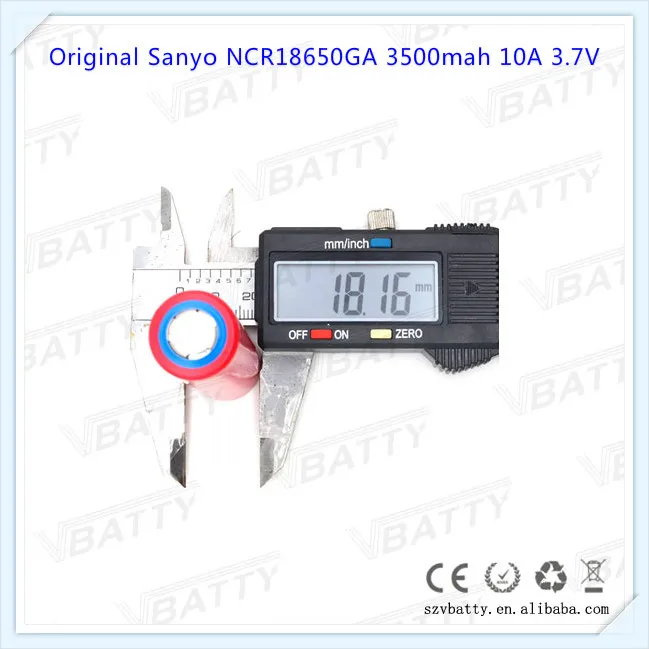 Для Sanyo NCR18650GA GA 18650 3500mah 10A 3,7 V литий-ионная аккумуляторная батарея с плоским верхом(1 шт