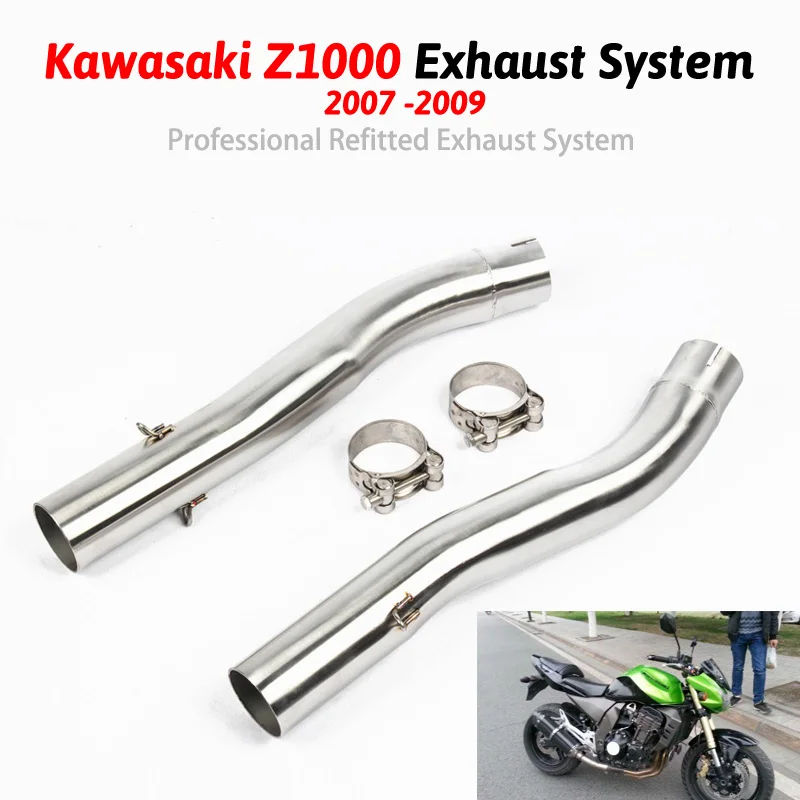 

Motorcycle exhaust pipe z1000 Shipping Slip On Mid Pipe Race Exhaust For Kawasaki Z1000 2003 2004 2005 2006