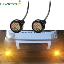 2 шт. Eagle Eye 4014 12 SMD белый и янтарный светодиодный автомобиль, мотоцикл освещение DRL Дневные бег свет резервного копирования Обратный Парковка Авто Лампа